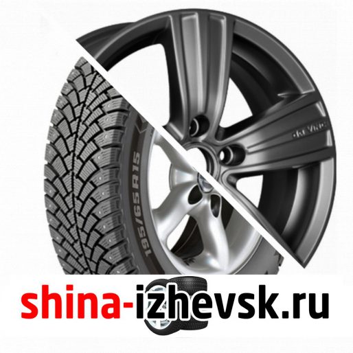 Колесо в сборе BF Goodrich G Force Stud 215/65 R16 Q 102 + КиК Да Винчи-оригинал 6.5xR16 5×114.3 ET40 DIA66.1 Темно-серый в Ижевске